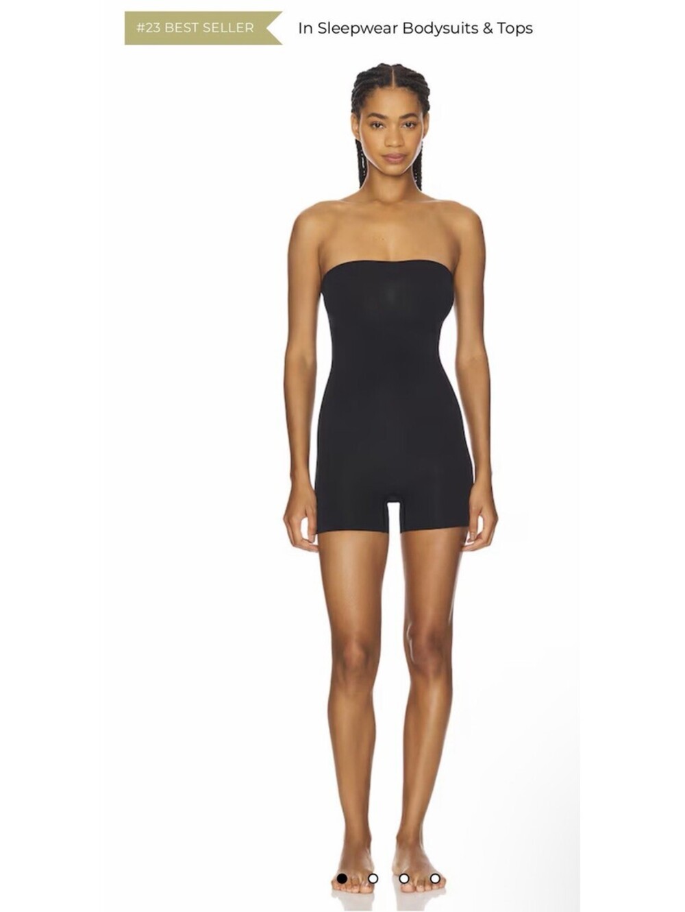 Skims Onyx SEAMLESS SCULPT STRAPLESS SHORTIE BODYSUIT SIZE XXS